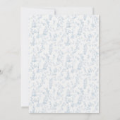 Bruidsdouche uitnodiging Blauw Damast en Goud (Achterkant)