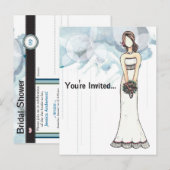 Bruidsdouche uitnodiging briefkaart (Voorkant / Achterkant)