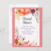 Bruidsdouche uitnodiging briefkaarten (Voorkant / Achterkant)