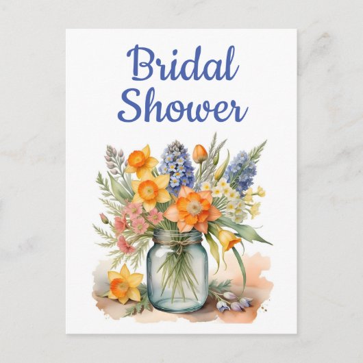 Bruidsdouche uitnodiging briefkaarten (Voorkant)