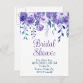 Bruidsdouche uitnodiging briefkaarten (Voorkant / Achterkant)