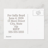 Bruidsdouche uitnodiging briefkaarten (Achterkant)