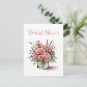 Bruidsdouche uitnodiging briefkaarten (Staand voorkant)