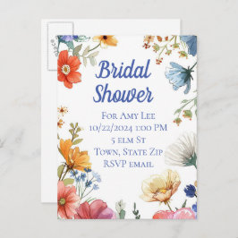 Bruidsdouche uitnodiging briefkaarten