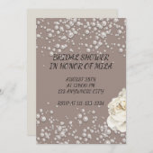 BRUIDSDOUCHE UITNODIGING MET FAUX PARELS (Voorkant / Achterkant)