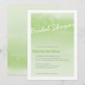 BRUIDSDOUCHE UITNODIGING: ombre waterverf groen Kaart (Voorkant / Achterkant)