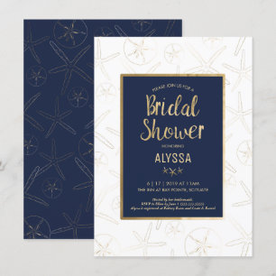 Bruidsdouche uitnodiging - strand, nautisch