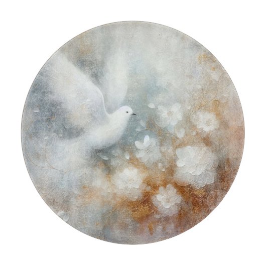 Bruidsduif Bloemen Snijplank (Voorkant)