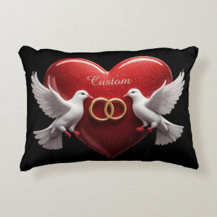Bruidsduiven Hart Romantisch Jubileum Cadeau Accent Kussen