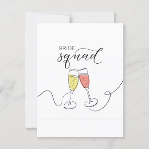 Bruidsentourage Champagne Toast ansichtkaart Briefkaart
