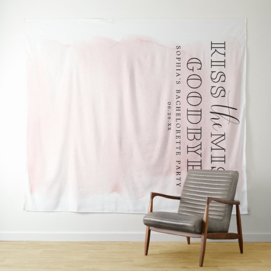 Bruidsfeest Backdrop 'Kus de juffrouw' Wandkleed (In Situ (horizontaal))