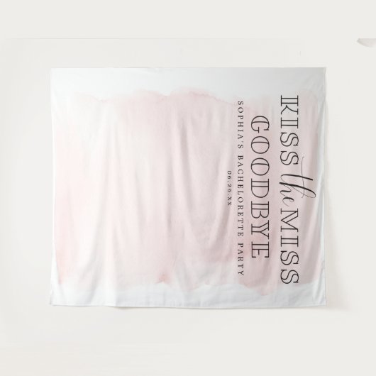 Bruidsfeest Backdrop 'Kus de juffrouw' Wandkleed (Voorkant (horizontaal))