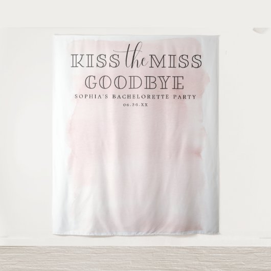 Bruidsfeest Backdrop 'Kus de juffrouw' Wandkleed (Voorkant)