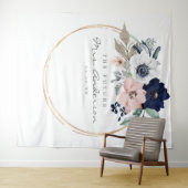 Bruidsfeest Backdrop Navy Blooms Future Mrs Wandkleed (In Situ (horizontaal))