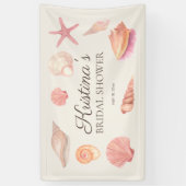 Bruidsfeest Beach Party Roze Schelpen Spandoek (Verticaal)