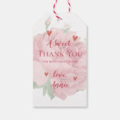 Bruidsfeest Bloemen Mooie Roze Roze Bedankt Cadeaulabel (Achterkant)