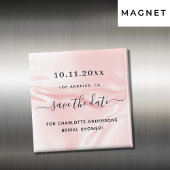 Bruidsfeest blozende roze zijde satijnen save the magneet