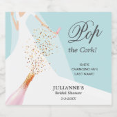 Bruidsfeest borrel de kurk sparkling wijnetiket (Enkel label)