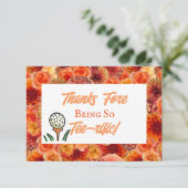 Bruidsfeest Borrel Golf Perzik Oranje Bedankkaart (Staand voorkant)