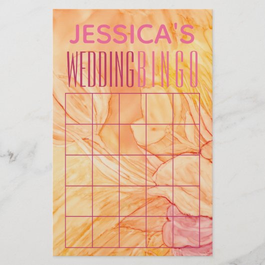 Bruidsfeest BorrelBINGOVersiering Verse Bloemen Flyer (Voorkant)