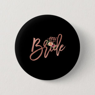 Bruidsfeest Bruid Bruiloft Trouwfeest Cadeau Bloem Ronde Button 5,7 Cm