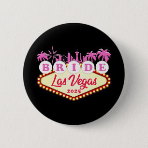 Bruidsfeest Bruid Las Vegas 2025 Meisjesuitje  Ronde Button 5,7 Cm