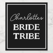 Bruidsfeest Bruid Stam Zwart En Wit Wijn Etiket (Enkel label)