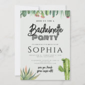 Bruidsfeest Cactus Aquarel Salie Tuin Kaart (Voorkant)