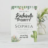 Bruidsfeest Cactus Aquarel Salie Tuin Kaart (Staand voorkant)