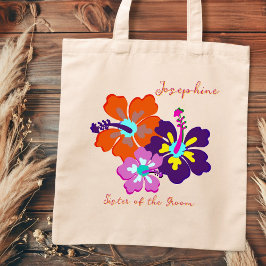 Bruidsfeest cadeau Canvas tas Hibiscus Flowers
