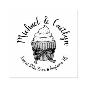 Bruidsfeest Cupcake Huwelijksfeest Verlovingsfeest Rubberstempel