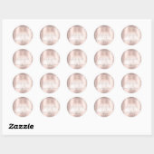 Bruidsfeest Dank Glitter Roze Roos 16 Ronde Sticker (Vel)