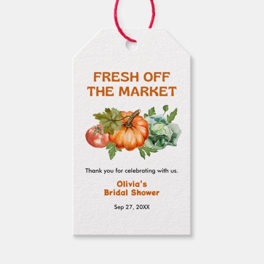 Bruidsfeest Dank Je Wel Rechtstreeks Van De Markt  Cadeaulabel (Voorkant)