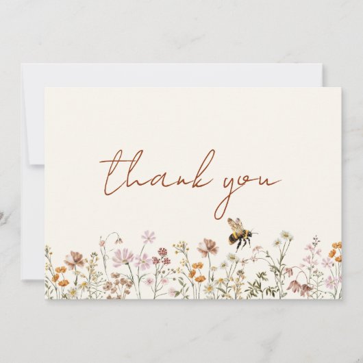 Bruidsfeest Dankkaart Wilde Bij Bedankkaart (Voorkant)