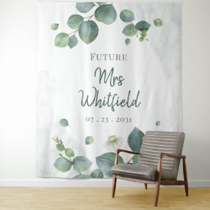 Bruidsfeest Eucalyptus Groene Toekomstige Mevrouw Wandkleed