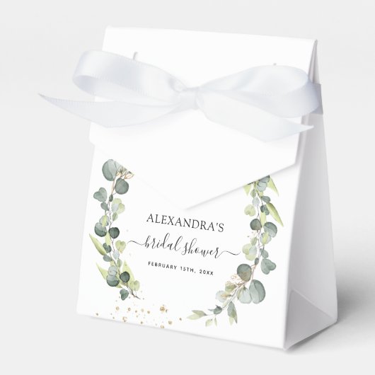 Bruidsfeest Eucalyptus Groene Vetplant Bedankdoosjes (Voorkant Zijde)