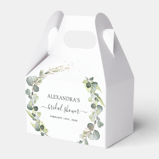 Bruidsfeest Eucalyptus Groene Vetplant Bedankdoosjes (Achterkant)