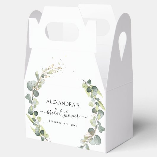 Bruidsfeest Eucalyptus Groene Vetplant Bedankdoosjes (Geopend)