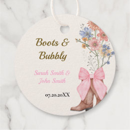 Bruidsfeest favor tags van Boots and Bubbly folie