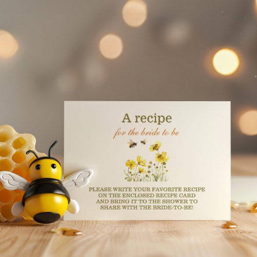Bruidsfeest floral shower Recept Informatiekaartje