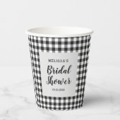 Bruidsfeest geruit Zwart Witte Gingham Papieren Bekers (Voorkant)