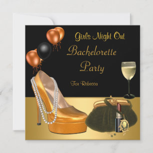Bruidsfeest Gouden Schoenen Hoge Hakken Wijn Glas Kaart