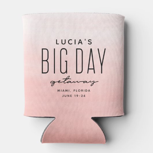 Bruidsfeest grote dag uitstap koraal blikjeskoeler (Achterkant)