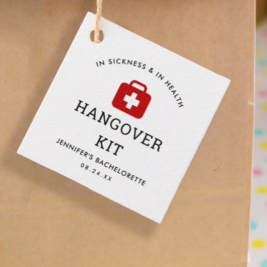 Bruidsfeest Hangover Kit Bedankjes Labels