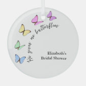 Bruidsfeest Hij Geeft Me Vlinders Glas Ornament (Voorkant)