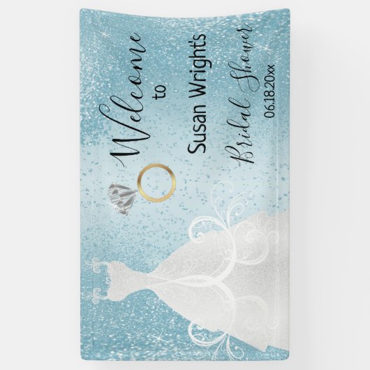 Bruidsfeest in babyblauw spandoek (Verticaal)