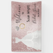 Bruidsfeest in Roze Goud Spandoek (Verticaal)