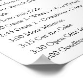 Bruidsfeest Itinerarium Plan Leuk Poster (Hoek)