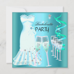 Bruidsfeest Jurk Teal Blauw Champagne Kaart