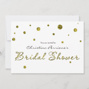 Bruidsfeest Kaart Wit Goud Glitter Modern